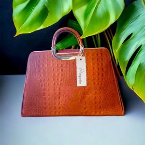 Crocodile Embossed leather handbag - MADE IN ITALY